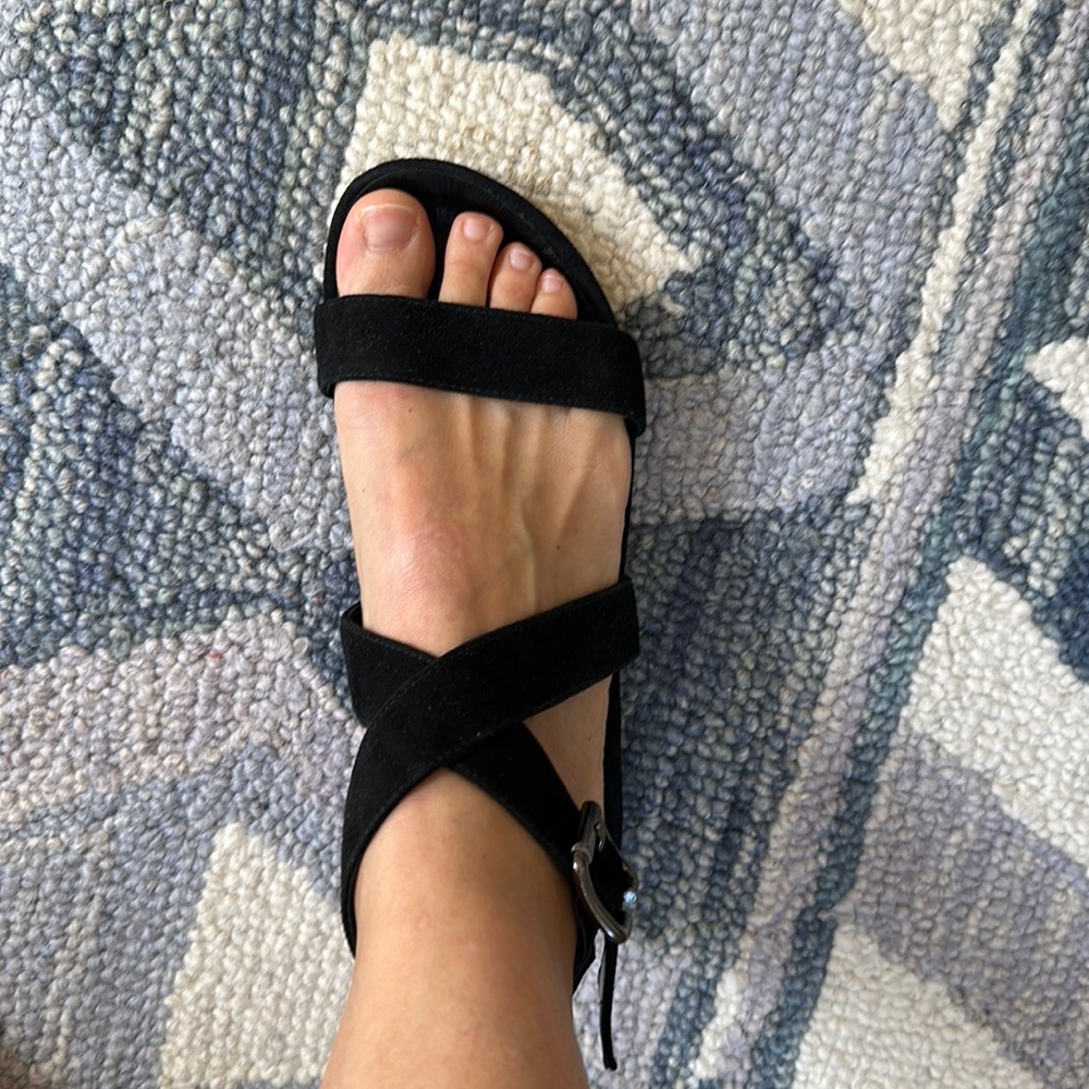 Black suede sandals